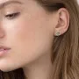 Серьги - пусеты Цветочки в желтом золоте с06941 Оникс