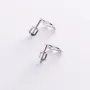 Серьги - пусеты Клевер в белом золоте с06987 Оникс