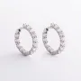 Серебряные серьги - кольца с фианитами 4762 Оникс