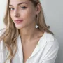 Серебряные серьги без камней Ассиметрия 122236 Оникс