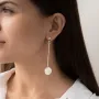 Серебряные серьги без камней Ассиметрия 122236 Оникс