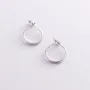 Серьги-пусеты Келли в белом золоте с06983 Оникс