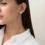 Золоті сережки-підвіски з фіанітами.