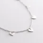 Колье Сердечки в белом золоте кол01450 Оникс 45