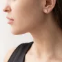 Золоті сережки-пусети Клевер (фіаніти) с05352