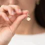 Золоті сережки з сапфіром і фіанітами.