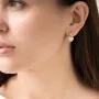 Золоті сережки з сапфіром і фіанітами.