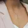 Кольє з білого золота з фіанітами.