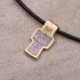 Серебряный крест Господь Вседержитель. Молитва (позолота) 132440 Оникс