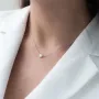 Колье Сердечко в белом золоте кол01828 Оникс 40