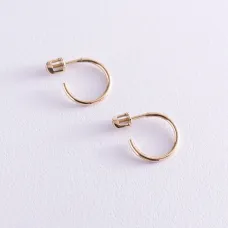 Серьги-пусеты Келли в желтом золоте с06989 Оникс