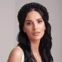 Сережки-пусети Гармонія у білому золоті с06903 Онікс
