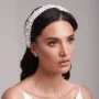 Сережки-пусети Гармонія у білому золоті с06903 Онікс