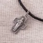 Серебряный крест Господь Спаситель с чернением 13844 Оникс