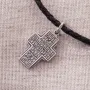 Серебряный крест Господь Спаситель с чернением 13844 Оникс