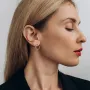 Сережки-пусети Великі крапельки у жовтому золоті 1.7*1.2 см с06316 Онікс