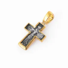 Срібний хрестик з позолотою 132460 Онікс Срібний хрестик з позолотою 132460 Онікс