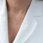 Золотое колье с крестиком (фианит) кол00851 Оникс 40