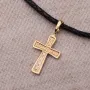 Серебряный крестик с позолотой 132462 Оникс