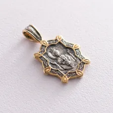 Срібна ладанка з позолотою 131743 Онікс