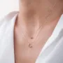 Двойное колье Звезда и луна в красном золоте кол01871 Оникс 45