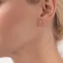 Серьги - пусеты Дуга в желтом золоте с07074 Оникс