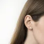 Золотые серьги-пусеты Кружочки с05559 Оникс