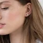 Золоті сережки з сапфіром і фіанітами.