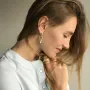 Серебряные серьги Треугольники 122502 Оникс