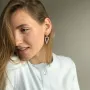 Серебряные серьги Треугольники 122502 Оникс