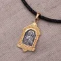 Серебряная ладанка (чернение, позолота) 132556 Оникс