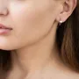 Серьги - пусеты Крестики в белом золоте с07012 Оникс