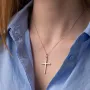 Золотий хрестик без розп'яття П03122 Онікс