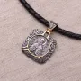 Срібна ладанка Святий Миколай Чудотворець із позолотою 131680 Онікс