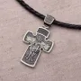 Серебряный крест ''Распятие. Архангел Михаил.'' 132514 Оникс