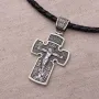 Серебряный крест ''Распятие. Архангел Михаил.'' 132514 Оникс
