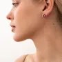 Золотые серьги - пусеты Круговорот (черные бриллианты) 0.8 см сб0356di Оникс