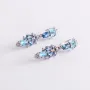 Серебряные серьги с кварцом и фианитами 2950/9р-QLBQS Оникс