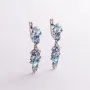 Серебряные серьги с кварцом и фианитами 2950/9р-QLBQS Оникс