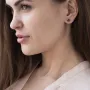 Золотые серьги - пусеты (пироп) с06672 Оникс