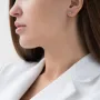 Серьги - пусеты Бесконечность в белом золоте с07092 Оникс