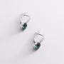 Серебряные серьги с кварцом и фианитами 2923/9р-QGR Оникс