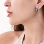 Серебряные серьги с кварцом и фианитами 2935/9р-QLB Оникс
