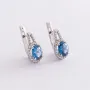 Серебряные серьги с кварцом и фианитами 2935/9р-QLB Оникс