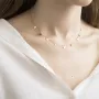 Золотое колье с сердечками кол01443 Оникс 45
