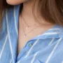 Двойное золотое колье Луна и звезда с фианитами кол01528 Оникс 40