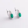 Серебряные серьги с агатом и фианитами 2935/9р-GRAG Оникс
