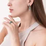 Срібна каблучка з агатом, кварцем і фіанітами 2950/9р-GRAGQG Онікс