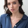 Золотое колье Клевер (перламутр) кол01663 Оникс 45
