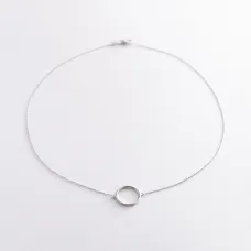 Колье Круговорот в белом золоте кол01770 Оникс 40